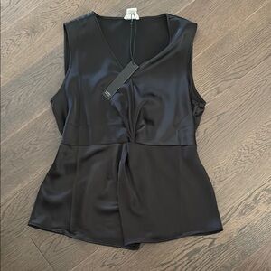 Nicole Miller Black Satin Tank Top
